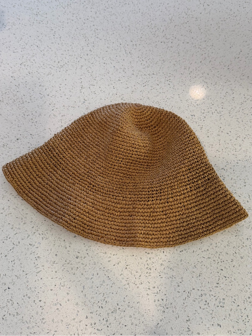Aritzia Woven Straw Bucket Hat - Tan Brown